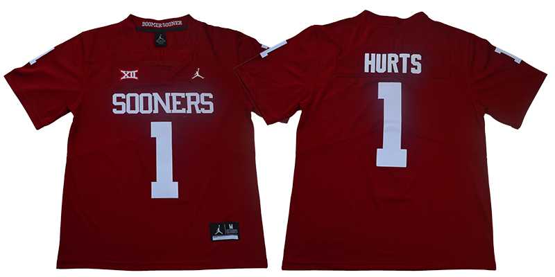 Oklahoma Sooners 1 Jalen Hurts Red College Football Jersey,We sell and wholesale Oklahoma Sooners 1 Jalen Hurts Red College Football Jersey on line form chian!
